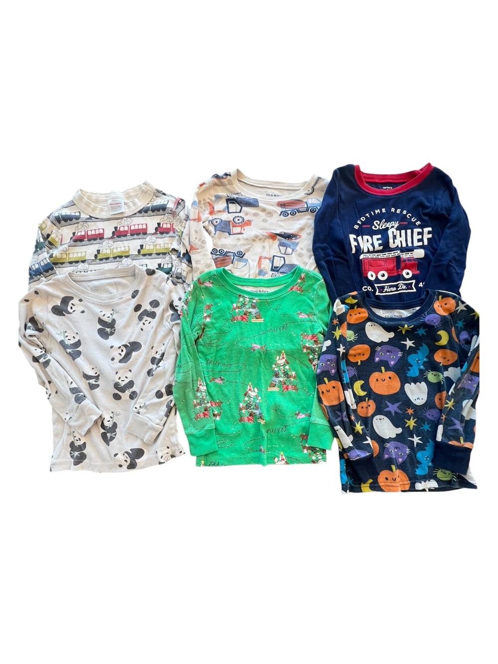 Set of 6 toddler Pajama Tops PJs Shirts Size 4T